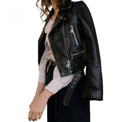 Faux Leather Jackets Zipper