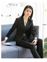 Women Office Work 2 Piece Pants Blazer