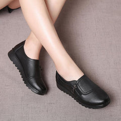 Women Casual Flats Ladies Side Zipper Flat Oxford Shoes New Mother single Shoes