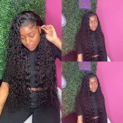 Curly  Human Hair Lace Frontal Wigs