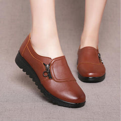 Women Casual Flats Ladies Side Zipper Flat Oxford Shoes New Mother single Shoes