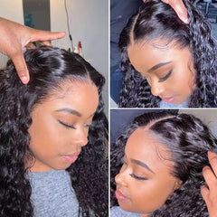 Curly  Human Hair Lace Frontal Wigs