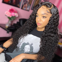 Curly  Human Hair Lace Frontal Wigs