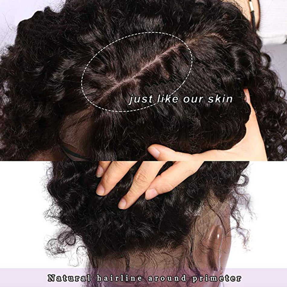 Deep Wave HD Transparent Lace Front Wig Glueless