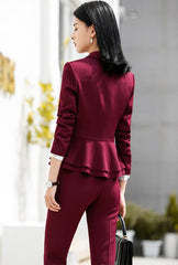 Women Office Work 2 Piece Pants Blazer