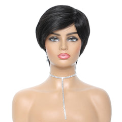 Hair Wigs Pixie Cut Straight Remy Brazilian