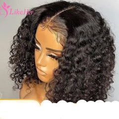 Deep Curly Lace Wig Bob Human Hair