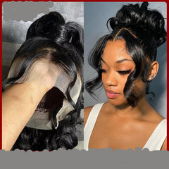 Body Wave 360 Lace Frontal Wig Ponytail Human Hair Extension