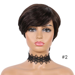 Hair Wigs Pixie Cut Straight Remy Brazilian