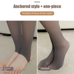 Women Thermal Leggings Winter Warm Sexy Elastic Translucent