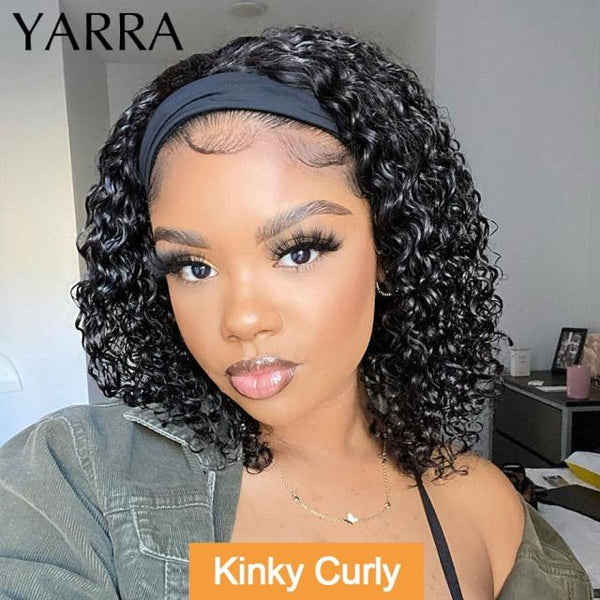 Kinky Curly Headband Wig Human Hair